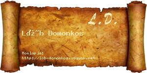 Löb Domonkos névjegykártya